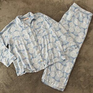 Papinelle Pajamas Set Blue Women's size 2X 2XL 100% Cotton Stretch